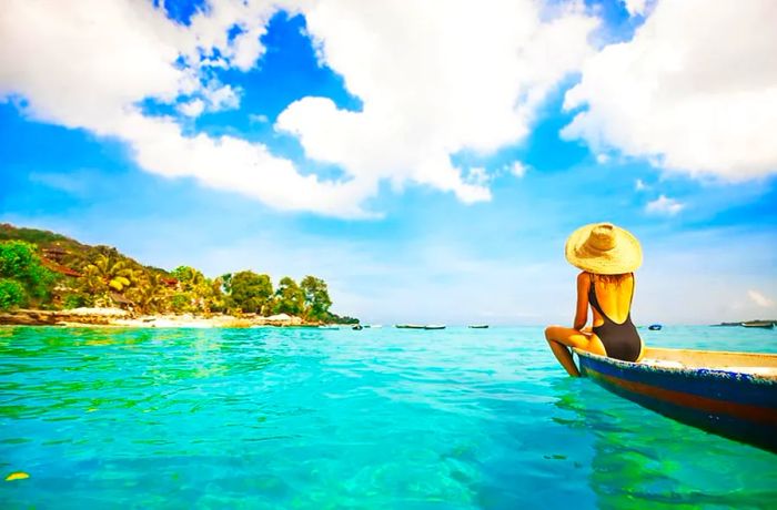 Crystal-clear blue waters at Bali's beaches