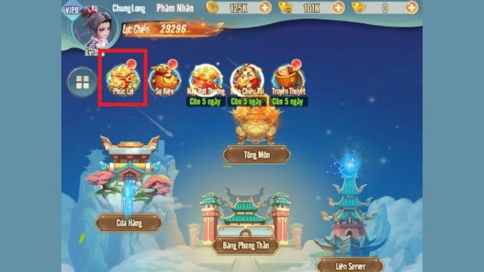 Hướng dẫn nhập mã code Huyễn Tưởng Tây Du - bước 1