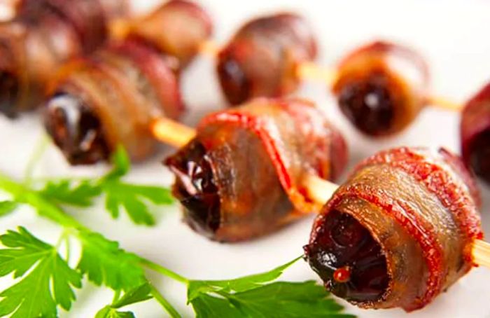 Bacon-Wrapped Dates at The Cellars