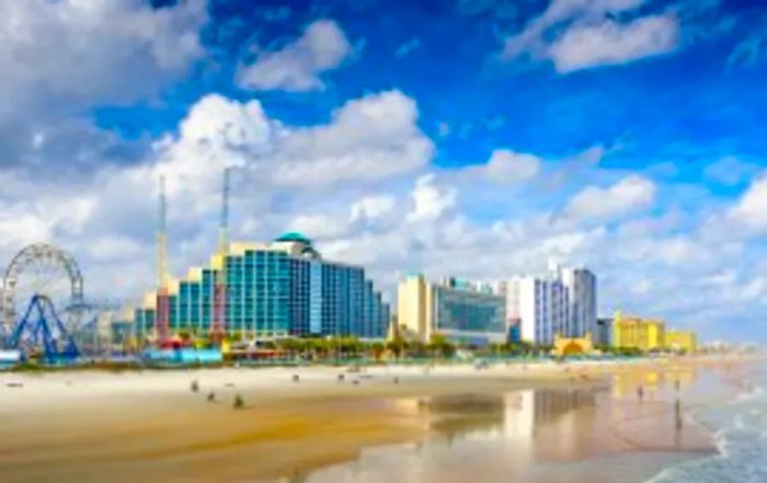 The beachfront skyline of Daytona Beach, Florida, USA. (Photo by SeanPavonePhoto / Getty Images)