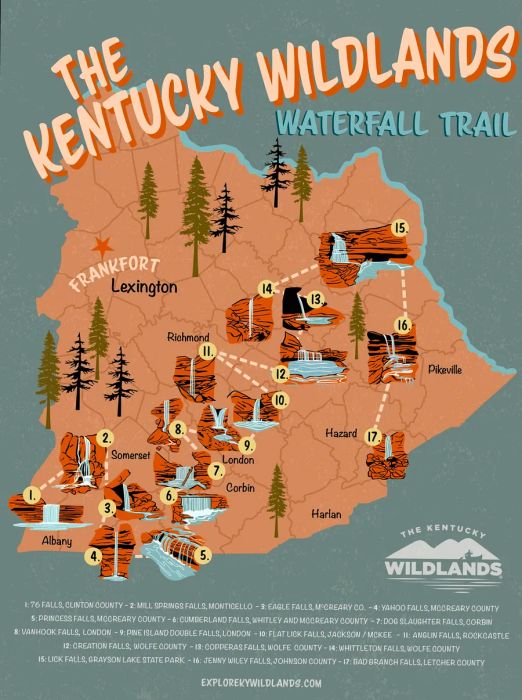 A visual guide to the new Kentucky Wildlands Waterfall Trail