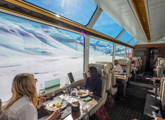 Take in some of the most breathtaking views Switzerland has to offer aboard the Glacier Express.