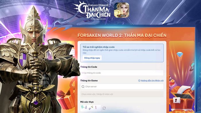 Danh sách giftcode Forsaken World 2: Thần Ma Đại Chiến mới nhất tháng 10/2024