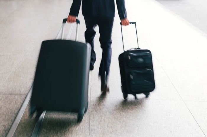 running with luggage