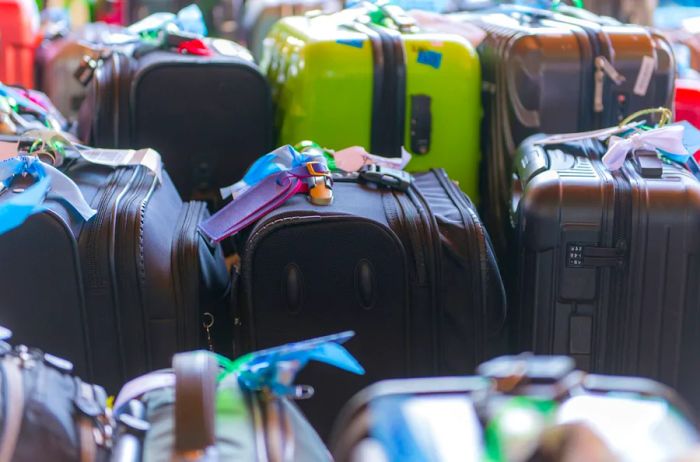 rows of luggage