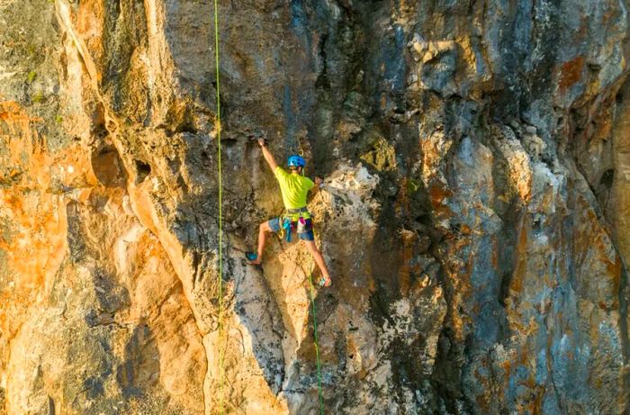 Rock climbing is just one of the many outdoor adventures you can enjoy on Cayman Brac.