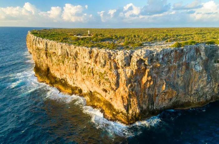 The stunning limestone bluff of Cayman Brac