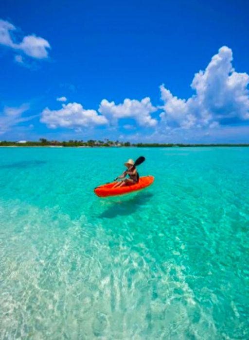 Kayaking Across the Calm Waters of Little Cayman