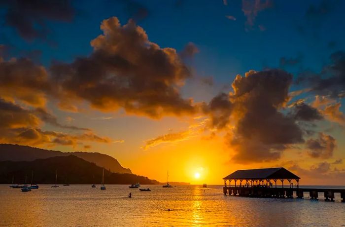 Sunset at Hanalei Pier – Kauai