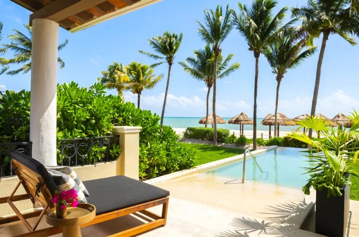 An Oceanfront King room with a private pool at Hyatt Zilara Riviera Maya