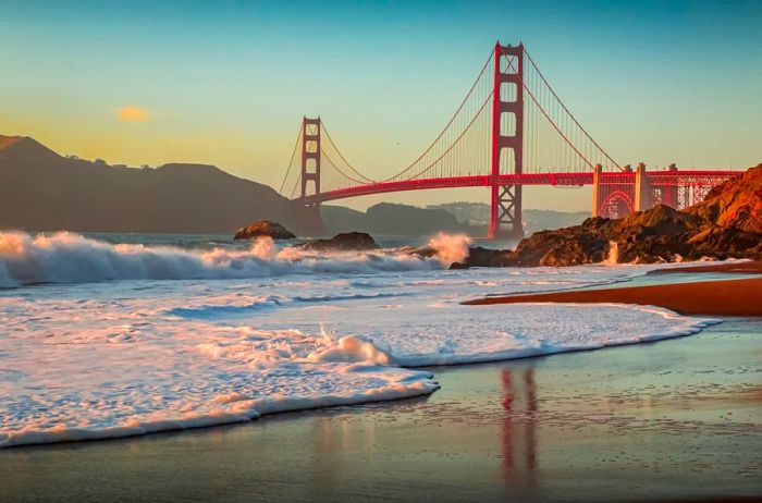 View of the Golden Gate Bridge from Baker Beach