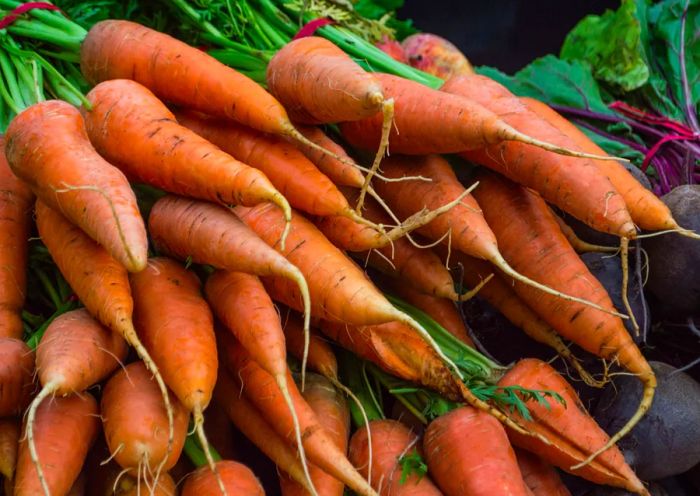 A fresh bunch of carrots at the San Luis Obispo farmers' market