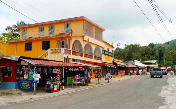 A few shops along Highway 184