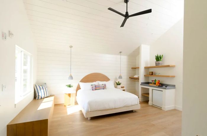 Interior of a guest room at the Pacific Motel