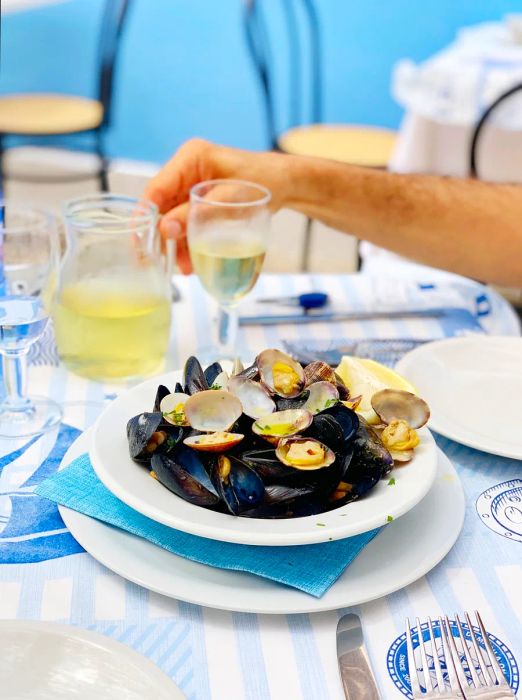 Mussels and clams in Ponza