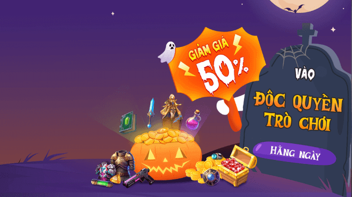 Tận hưởng ưu đãi giảm giá 50% cho các sản phẩm trong Ancient Seal: The Exorcist từ chương trình Halloween Loot của BlueStacks.
