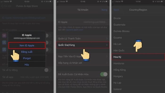 Hướng dẫn chuyển vùng trên thiết bị iOS (App Store)