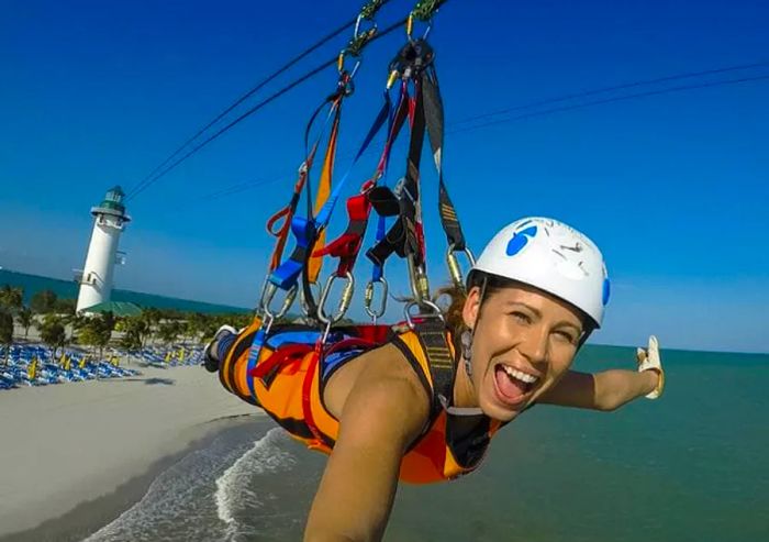 Zipline Across Harvest Caye