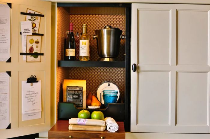 The minibar at the Emma Hotel in San Antonio offers all the ingredients needed to mix margaritas.