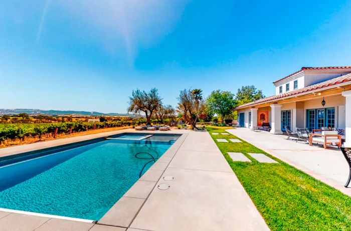 For a multigenerational gathering, having a pool, like the one at this vineyard in Paso Robles, California, is essential.