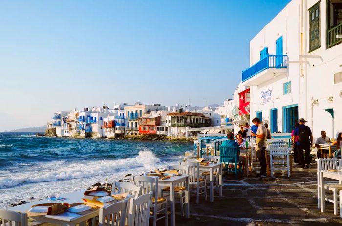 Café by the sea in Mykonos