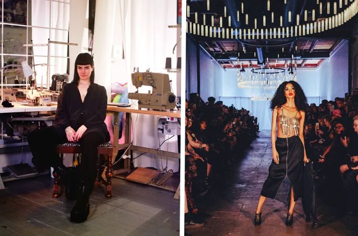Dan McLean (left); her fashion line (right)