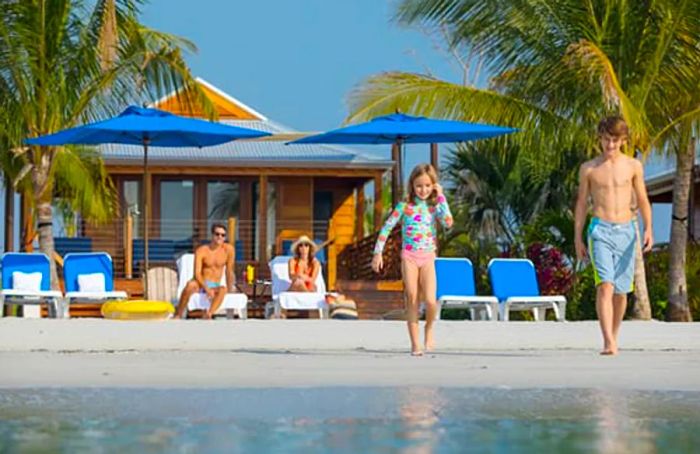 Reserve a cabana at Harvest Caye just in case it rains.
