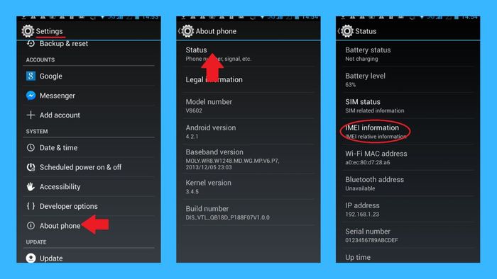 Cách kiểm tra bảo hành Sony thông qua IMEI