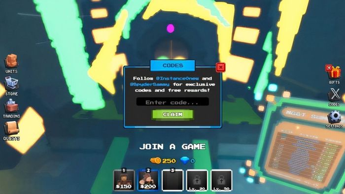 Hướng dẫn nhập mã Pixel Tower Defense - bước 3