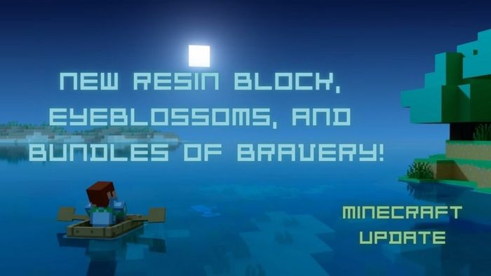 Bìa cho Gói Đồ Mới trong Minecraft: Khối Resin, Hoa Mắt và Gói Dũng Cảm!