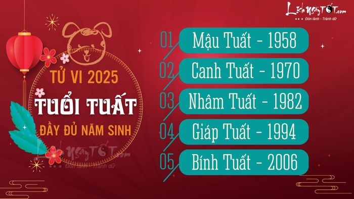 Tử vi năm 2025 cho từng tuổi Tuất