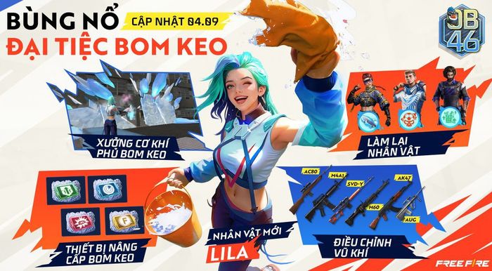 Free Fire: Bản cập nhật OB46 mang đến nhân vật Lila và nhiều loại Bom keo mới