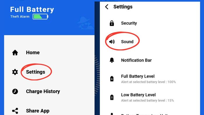 Hướng dẫn cài âm thanh thông báo đầy pin trên Android - Bước 3