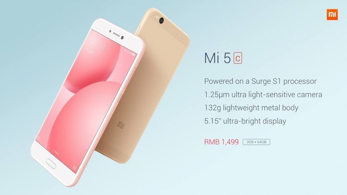 Mi 5C được trang bị chip Surge S1 do Xiaomi tự phát triển.