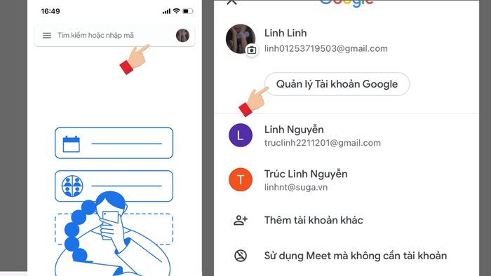 Cách thay đổi ảnh đại diện trên Google Meet bằng điện thoại