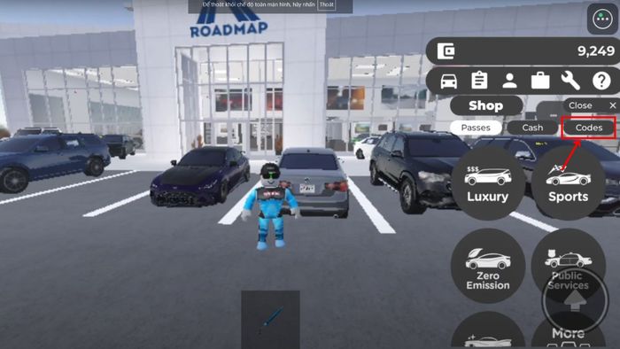 Hướng dẫn nhập mã code Greenville Roblox - bước 2