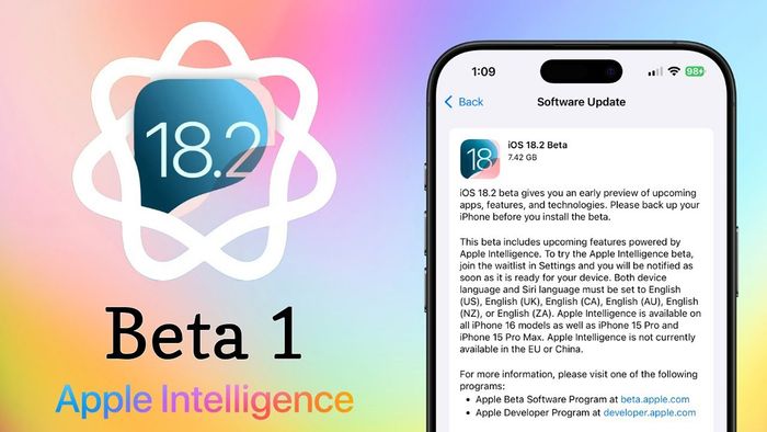 Apple đã phát hành bản beta 1 của iOS 18.2
