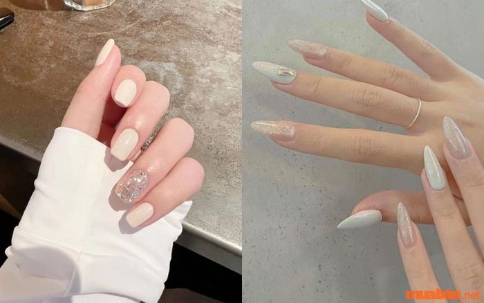 Nail màu trắng đầy sang trọng