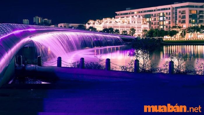 Cầu Ánh Sao Quận 7, một trong những điểm check in đẹp nhất ở Sài Gòn khi màn đêm buông xuống (Nguồn ảnh: Sưu tầm)