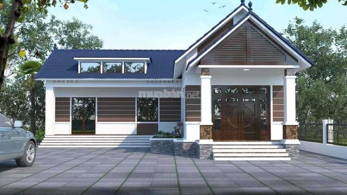 Mẫu nhà cấp 4 chữ L 3 phòng ngủ với mái Thái mang tính thẩm mỹ cao