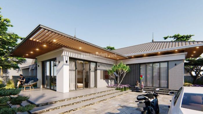 Thiết kế nhà cấp 4 bao gồm 3 phòng ngủ và 1 phòng thờ