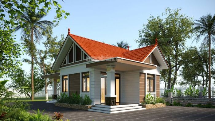 Nhà cấp 4 chữ L 3 phòng ngủ 12