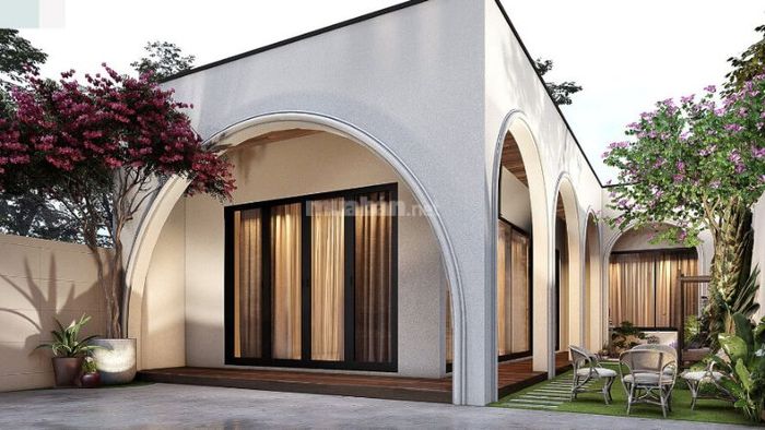 Mẫu nhà cấp 4 với 3 phòng ngủ mái bằng sang trọng