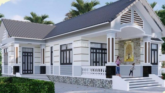 Nhà cấp 4 chữ L mái Nhật theo phong cách hiện đại