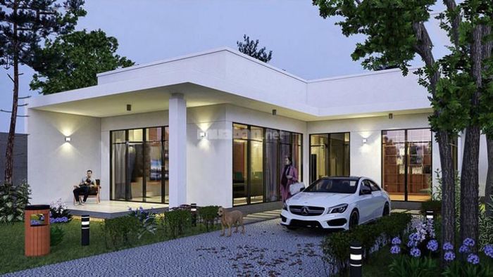 Nhà cấp 4 chữ L mái Thái với phong cách hiện đại