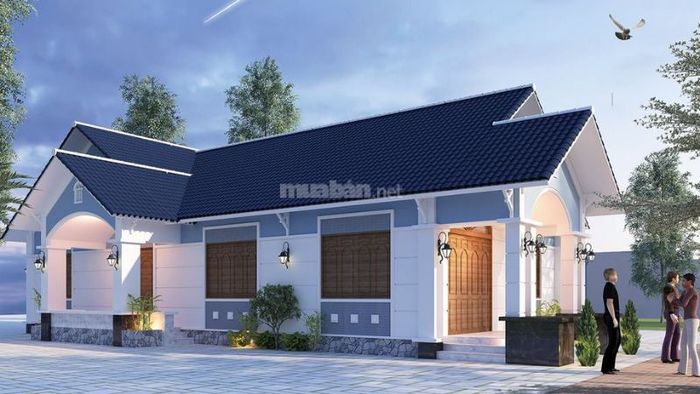 Thiết kế nhà cấp 4 chữ L với mái thái sang trọng