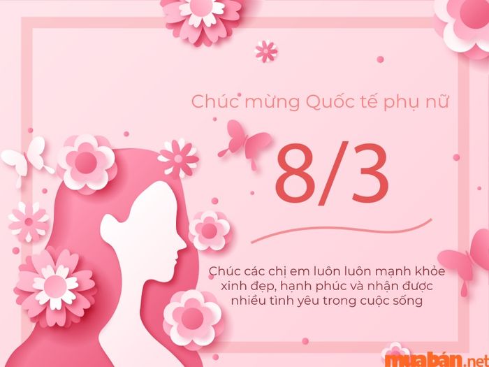 Thiệp 8/3 chúc mừng tới một nửa thế giới
