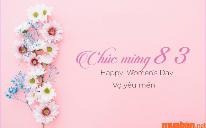 Thiệp chúc mừng 8/3 giản dị dành cho vợ của bạn