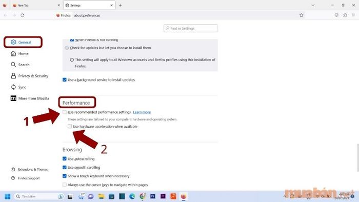 Vô hiệu hóa tính năng tăng tốc phần cứng trên trình duyệt Firefox.