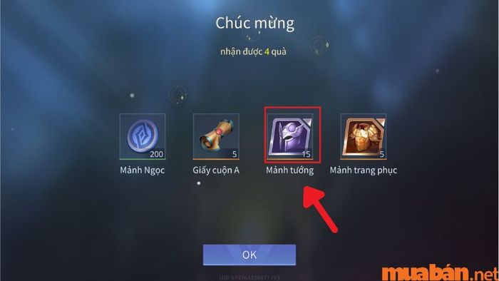 Mở rương sẽ mang đến cơ hội nhận được mảnh tướng